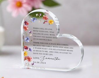 Cadeau pour la mère du marié, plaque cadeau personnalisée pour la mère du marié, cadeau de la mariée, cadeaux souvenir de mariage pour la mère du marié