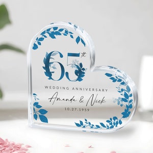 Personalized 65th Anniversary Gift, 65th Anniversary Acrylic Plaque, 65th Wedding Anniversary Keepsake Gift, Anniversary Gift for Parents
