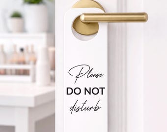 Colgador de puerta personalizado, letrero de "No molestar", letrero para pomo de puerta, letrero para puerta de hotel, letrero para oficina en casa, colgador de puerta para boda
