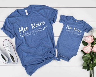 Download Bella Canvas 3413 134b Mockup Blue Triblend Knotted Shirt Unisex Flatlay Mockup All Psd Mockups Template PSD Mockup Templates
