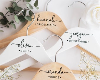 Bridesmaid Hangers with names, Wedding name hangers, Bridal dress hanger, Personalized hangers for wedding, Wedding hangers,Custom hangers