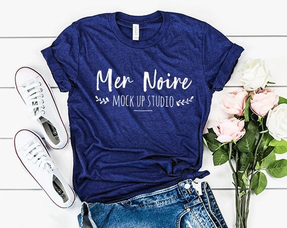 3413 Navy Triblend Bella Canvas 3413 Mockup Navy Triblend