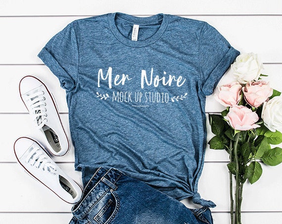 3413 Denim Triblend Bella Canvas 3413 Mockup Denim Triblend