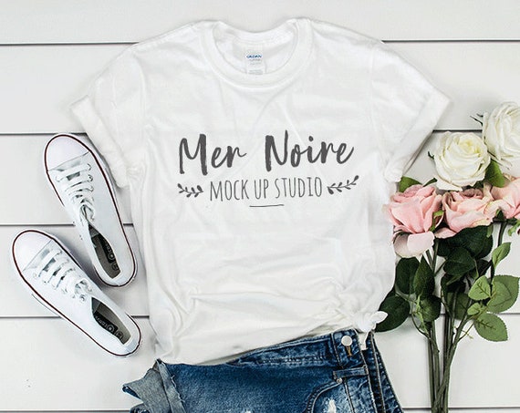 White Shirt Mockup Gildan Mockup 64000 Softstyle White Knotted White Shirt Mockup Gildan Mockup 64000 Softstyle White Knotted