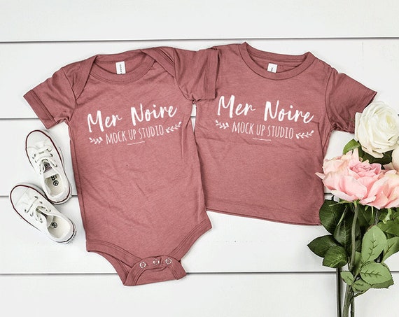 Bella Canvas Mockup 3413b 134b Mauve Triblend Bodysuit-Shirt