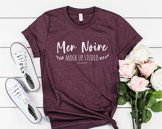 Bella Canvas Mockup 3001 Heather Maroon Knotted Shirt Unisex Bella Canvas Mockup 3001 Heather Maroon Knotted Shirt Unisex