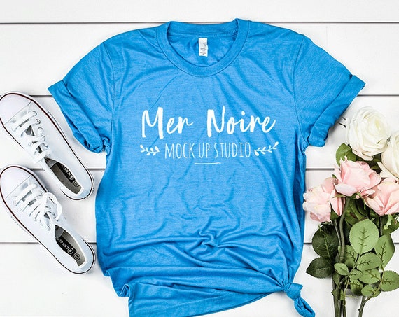 Bella Canvas Mockup 3413 Aqua Triblend Knotted Shirt Unisex Bella Canvas Mockup 3413 Aqua Triblend Knotted Shirt Unisex