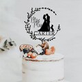 Dog Cake Topper for Wedding, Rustic Wedding Cake Topper with Dog, Bride Groom Cake Topper, Pet Silhouette Cake Topper, Cat Cake Topper product logo