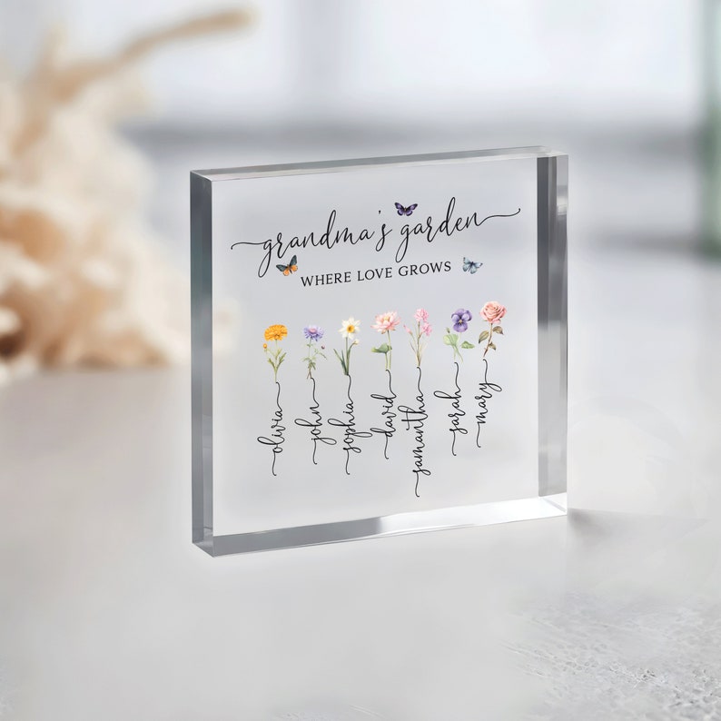 Personalized Gift For Grandma, Mother's Day Gift For Grandma, Grandma' s Garden Personalized Birth Month Flower, Grandmother Gifts Ideas zdjęcie 6