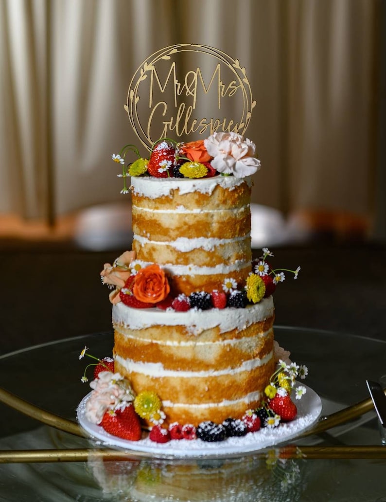 Gold cake topper for Wedding, Wedding cake topper,Mr and mrs cake topper,Personalized cake topper,Anniversary Cake topper,Custom cake topper image 6