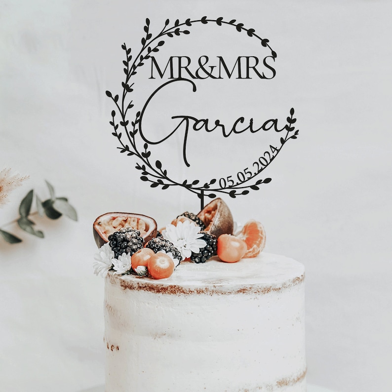 Topper de pastel de boda de oro, topper de pastel Mr Mrs, topper de pastel personalizado, topper de pastel de boda, topper de pastel de aniversario, topper de pastel personalizado, rústico imagen 8