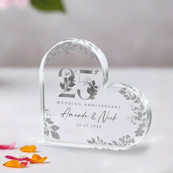 Personalized Silver 25th Anniversary Gift, 25th Anniversary Gift