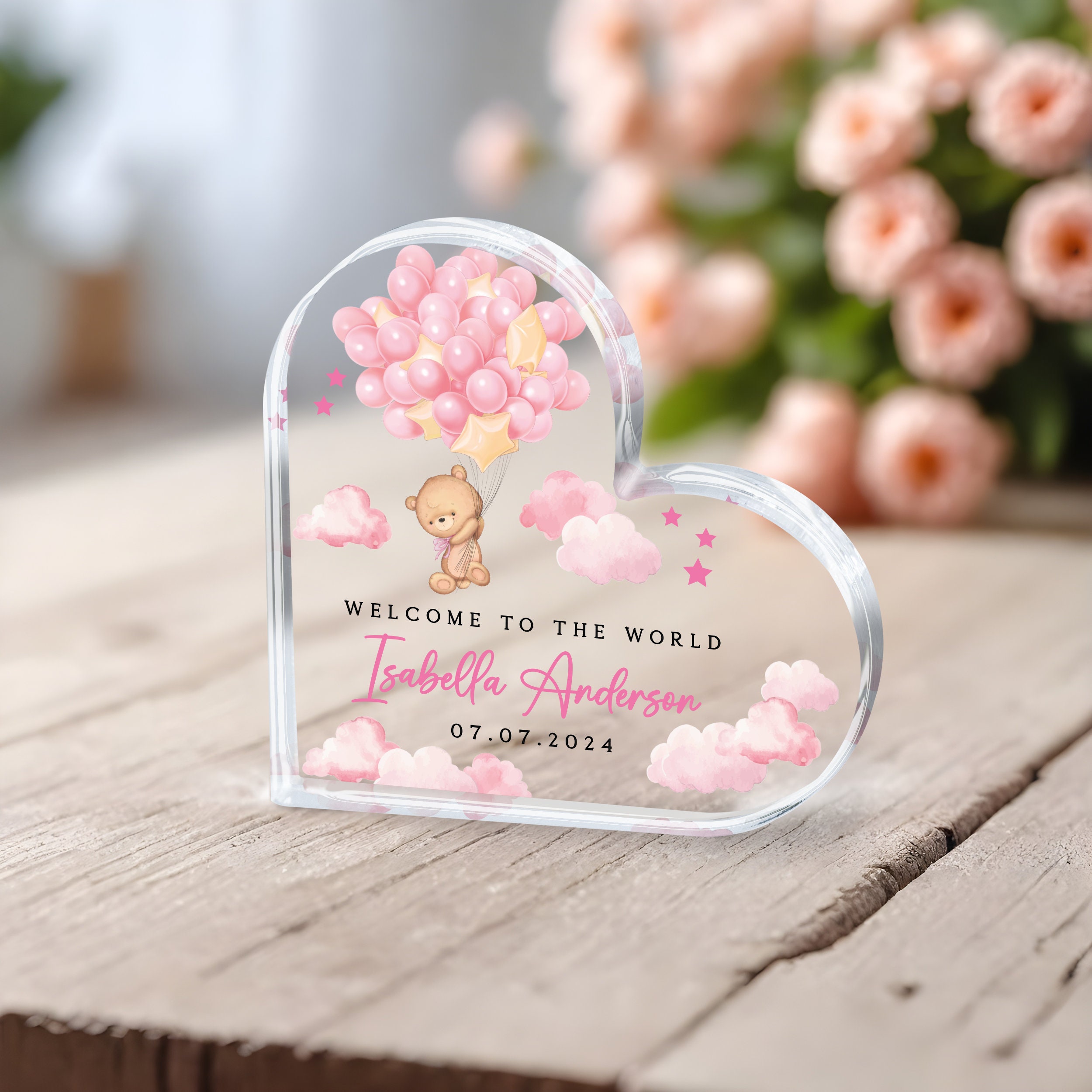 Personalized Newborn Gift for Girl, New Baby Gift, Baby Girl Keepsake ...