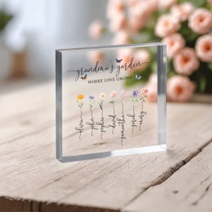 Personalized Gift For Grandma, Mother's Day Gift For Grandma, Grandma' s Garden Personalized Birth Month Flower, Grandmother Gifts Ideas zdjęcie 8