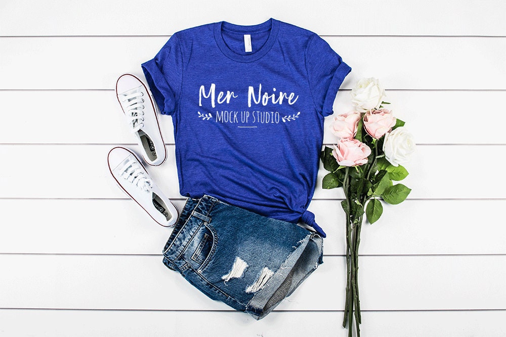 bella canvas heather true royal
