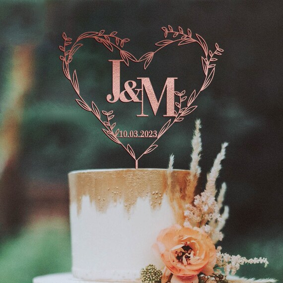 Custom Wedding Cake Topper - Bride And Groom, Mr & Mrs, Choose Design, Color, Text, Size, Made In USA, Fast Shipping