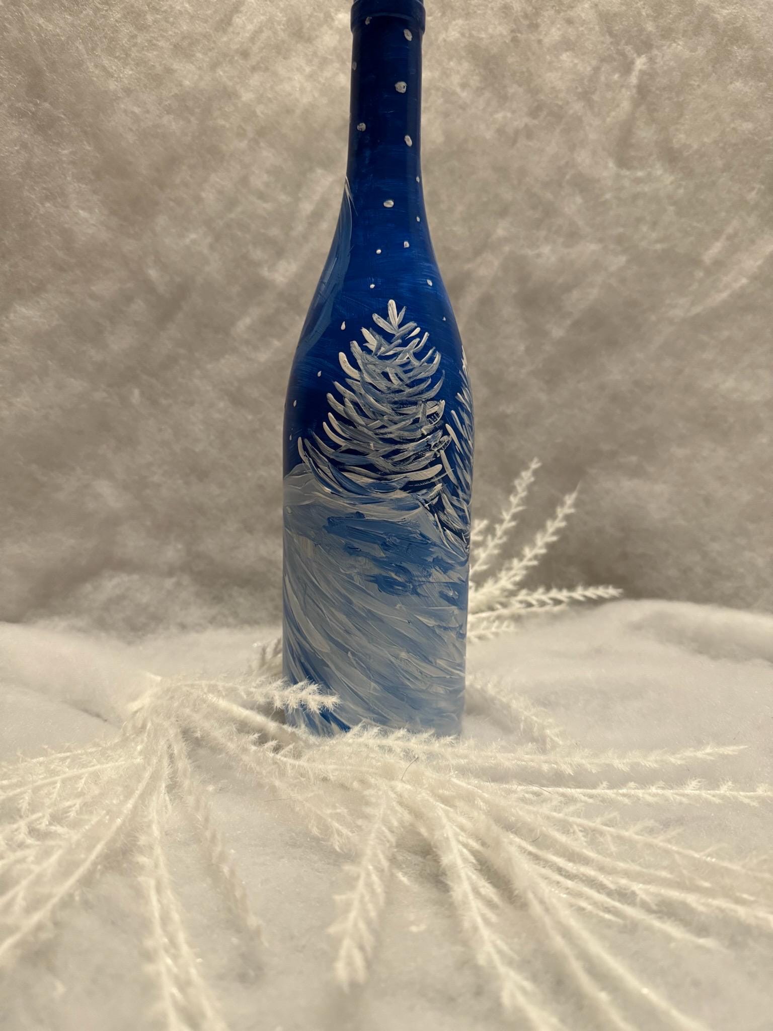 Hand Painted Snowman Bottles - Etsy VTG Hand-Painted Glass Bottle 12\