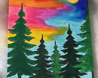 Among the Tall Pines Acrylic on Canvas