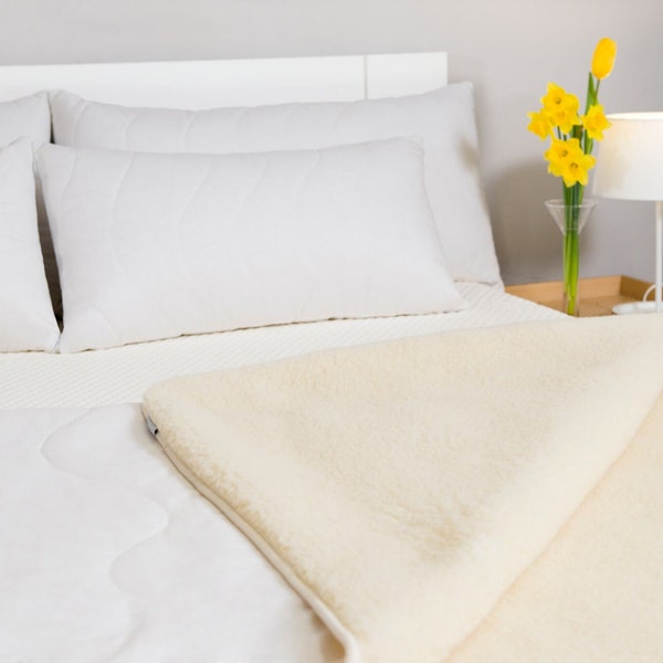Materasso in lana Topper / Merino Wool Mattress Topper / Merino Wool Sotto coperta / Lana latta letto culla taglia 70 cm x 140 cm