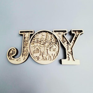 JOY Nativity Scene, 5 Layer Birch Wood, Religious Christmas Gift