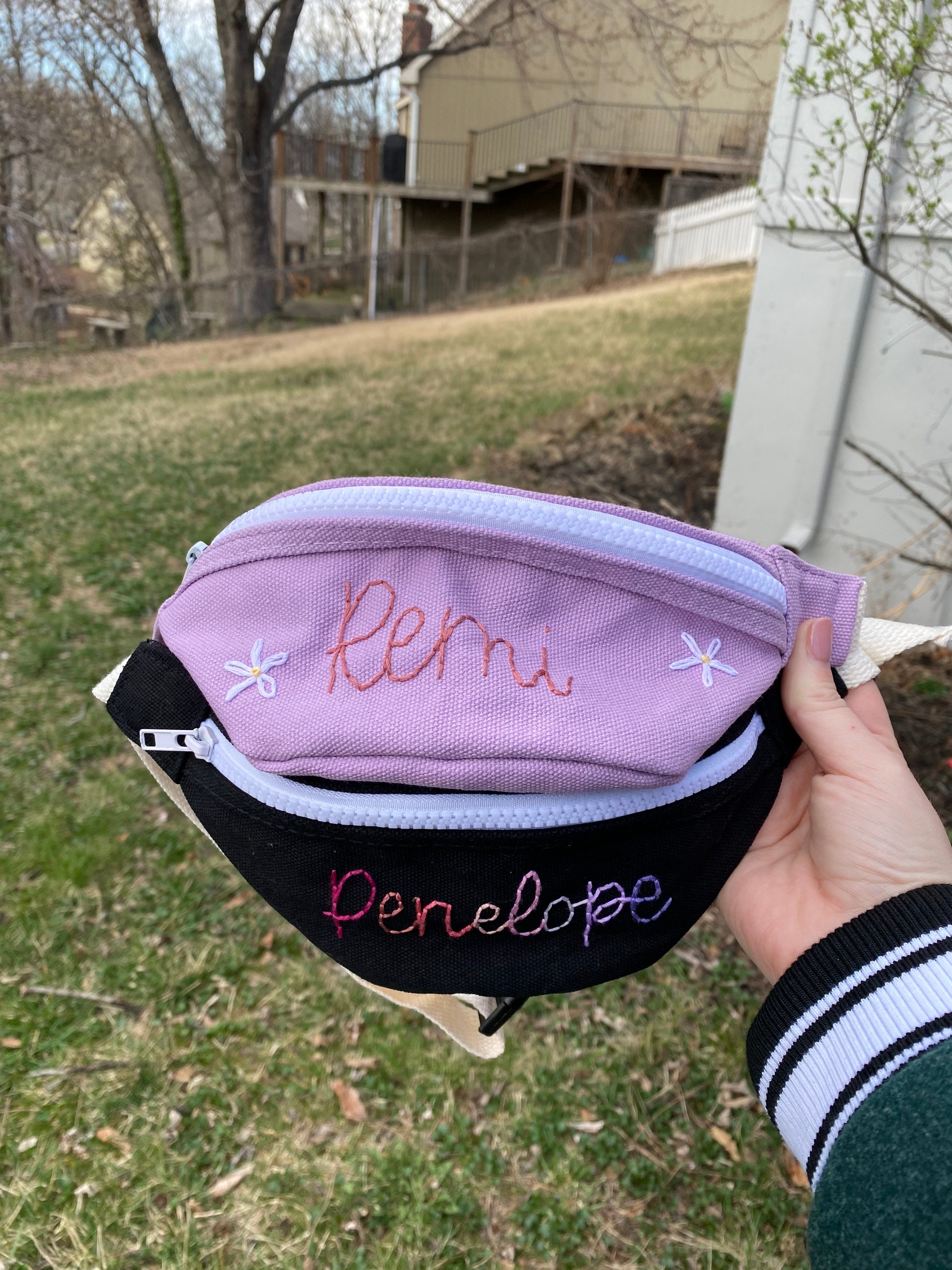 Kid&#39;s Fanny Pack/ Hand Embroidered Crossbody/ Monogram Fanny Pack/ Name/ Children&#39;s Bag/ Mini Purse/ Custom Fanny Pack/ Personalized Pouch