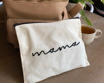 Mama Diaper Bag  // Organizer // MAMA Makeup bag // Hand Embroidered pouch