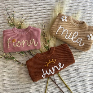 Personalized Name Sweater// Toddler Sweater// Custom Name Sweater// Hand Embroidered Sweater// Keepsake Sweater//Baby, Toddler, Kid