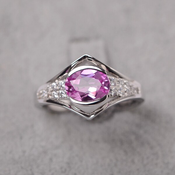 Pink Stone Ring Etsy