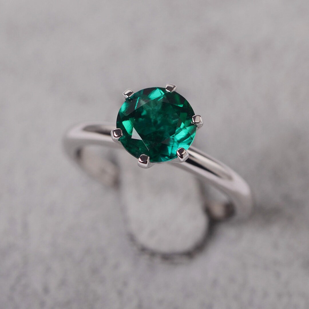 Natural Amatista Anillo De Plata Para Las Mujeres Rectangle Prong Corte