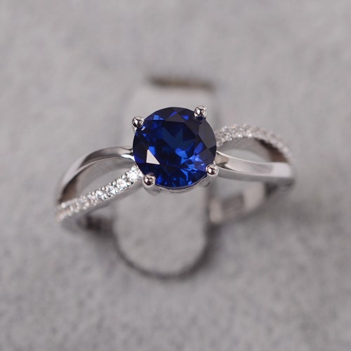 SALE Blue Sapphire Engagement Ring September Birthstone - Etsy