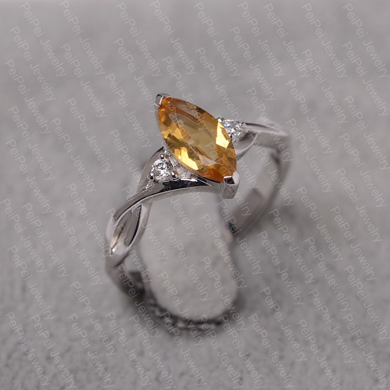Citrine ring engagement ring for women November Birthstone Etsy