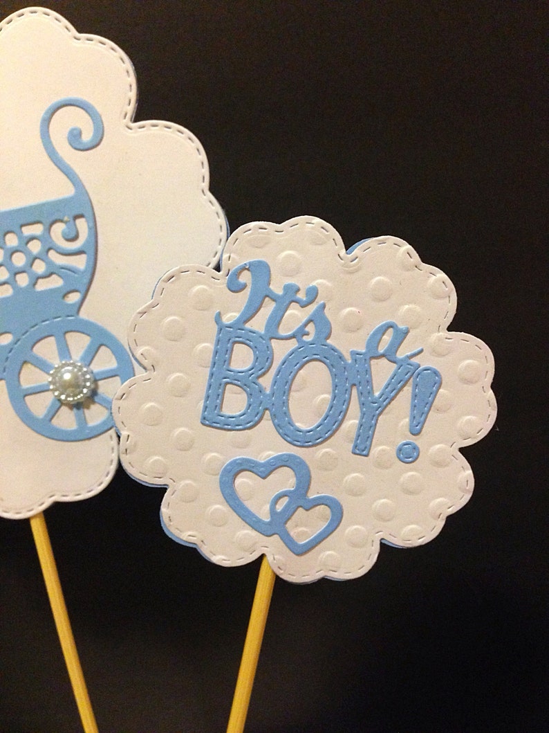 Baby Boy Shower Cake Topper /baby Carriage Cake Topper /baby Etsy