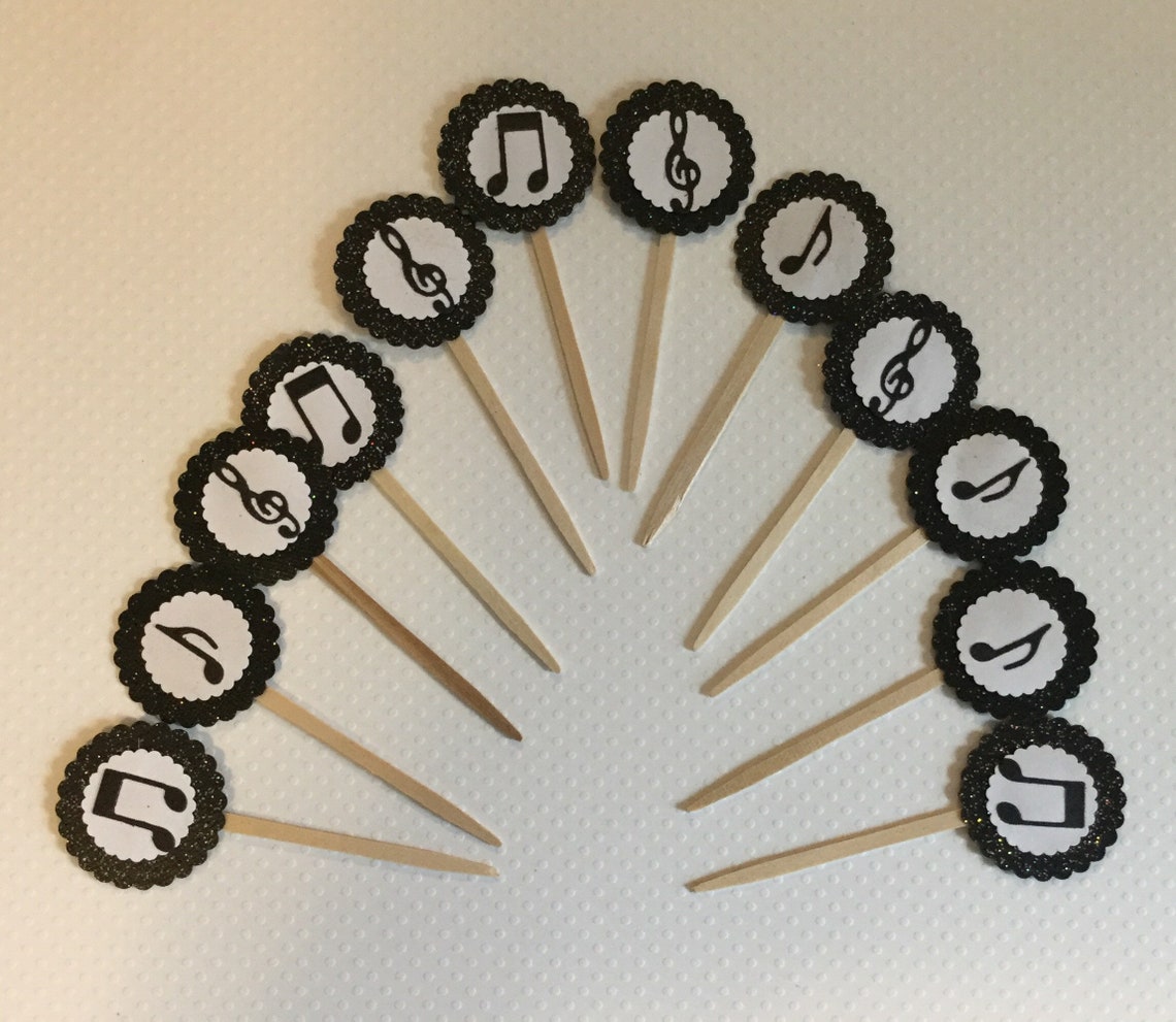 Music notes cupcake toppers party pics kids birthday Etsy