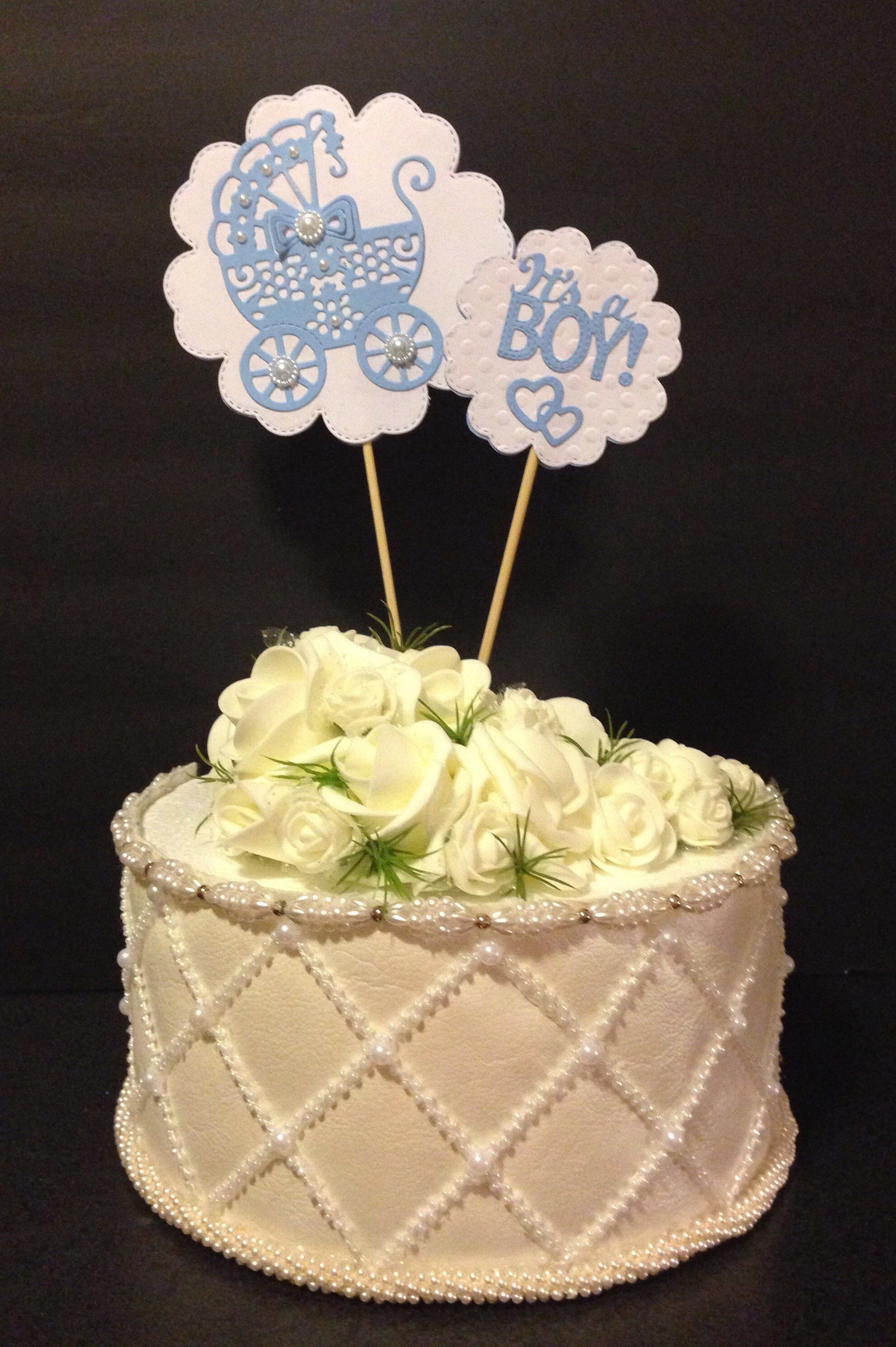 Baby Boy Shower Cake Topper /baby Carriage Cake Topper /baby Etsy