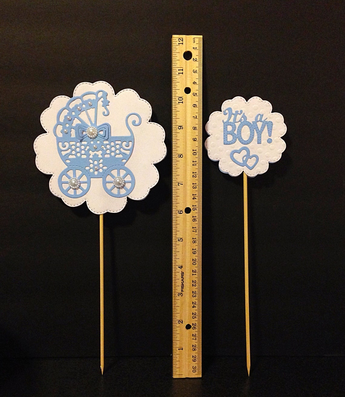 Baby Boy Shower Cake Topper /baby Carriage Cake Topper /baby Etsy