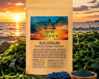 Blue Spirulina E30 Tablets | 30% Phycocyanin Extract, 350 Count