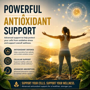 NACET antioxidant support wellness image featuring advanced cellular support, oxidative stress support, enhanced absorption, and high bioavailability N-Acetylcysteine Ethyl Ester supplement for longevity, wellness, and biohacker routines.