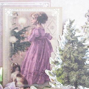 Christmas card vintage, Christmas card handmade, Christmas card 3D, Greeting card Christmas vintage, Christmas greeting card handmade image 2