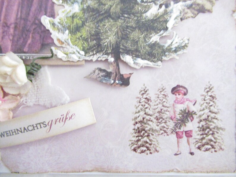 Christmas card vintage, Christmas card handmade, Christmas card 3D, Greeting card Christmas vintage, Christmas greeting card handmade image 4