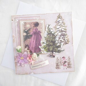 Christmas card vintage, Christmas card handmade, Christmas card 3D, Greeting card Christmas vintage, Christmas greeting card handmade image 6