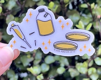 E. coli Collage - Clear / Transparent Vinyl Sticker
