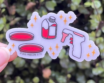 Cell Culture Collage - Clear / Transparent Vinyl Sticker