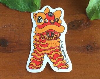 Lion Dance Lunar New Year - Vinyl Sticker