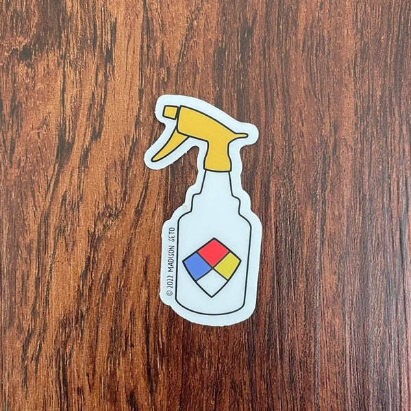 70% Ethanol Spray Bottle - Clear / Transparent Vinyl Sticker