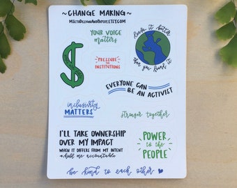 Activism / Change Making - Vinyl Sticker Sheet