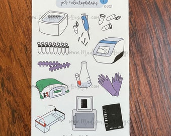 PCR & Electrophoresis - Paper Sticker Sheet