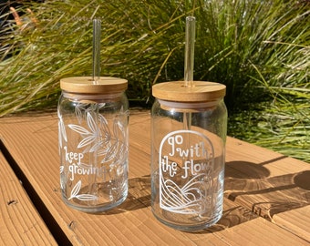 Go With the Flow / Keep Growing - Glass Cup