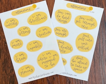 Affirmations - Paper Sticker Sheet