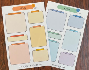 Notes - Paper Sticker Sheet