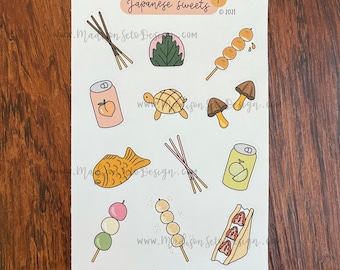 Japanese Sweets - Paper Sticker Sheet